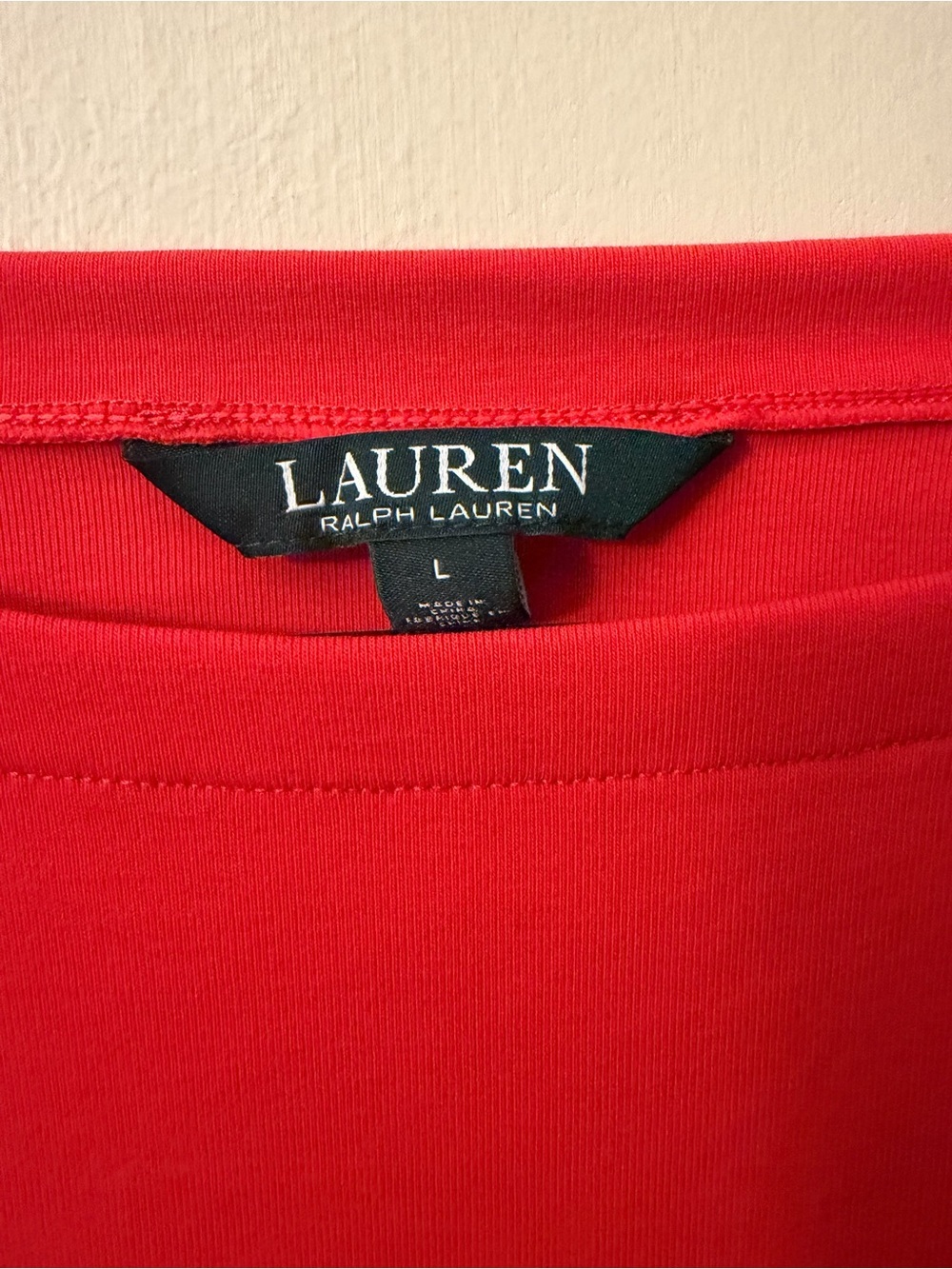 Ralph Lauren Red Short-Sleeve Knit Top with Stripe Tie Cuffs - Picture 2 of 7